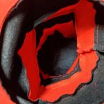 None NWOT Red & Black Striped Tall Hat Photo 2