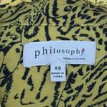 Philosophy  Women's Long Sleeve Yellow Animal Print Blouse Size XS Photo 2