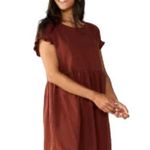 Sonoma drop waist babydoll comfortable casual dress pockets Rust Women’s small Photo 1
