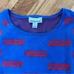 Lemon Way Cotton Double Decker Bus 3/4 Sleeve Sweater Sz XL Blue Photo 1