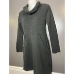 Lucy Dress Womens Small Gray Cowl Neck Long Sleeve Knit Sweatshirt Pockets Photo 3