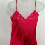 Victoria's Secret Vintage Victoria’s Secret Y2k Silky Slit Red Maxi Slip Dress Rosette Lace Medium Photo 2