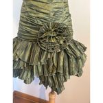 Jessica McClintock Vintage McClintock Prom Dress Mini Gown Fairy 90s Y2K Ruffle Strapless Green 4 Photo 6