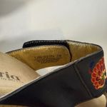 Alegria  Lite Women's Embroidered Leather Two Strap Wedge Sandals Sz 39 Black Red Photo 8