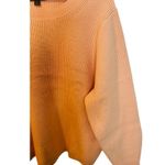 J.Crew Sweater Ribbed Stretch Crewneck Sweater Peach Large BJ580 Cable Knit Orange Photo 2