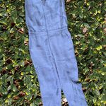 J. Crew Sleeveless Drapey Oxford Crepe Jumpsuit Size 00 NWT Blue Photo 1