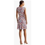 Ralph Lauren Lauren Womens Jersey Printed Fit & Flare Dress Blue Size 12 Photo 1