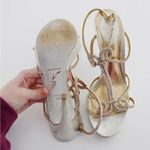 Rene Caovilla Vintage Satin Leather Crystal Embellished Stiletto Heels Size 38.5 Photo 8