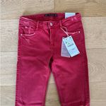 ZARA  - Damaged Skinny Jeans in Red Photo 1