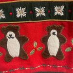 Vintage Christmas Wool Vest, Size Large, Life Style Embroidered Red Photo 1