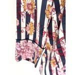 Victoria's Secret VS Satin Sleepshirt Nightgown Floral MEDIUM Blue White Stripe Photo 1