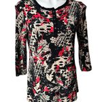 Laura Ashley  3/4 Sleeve Henley Snap Button Top, Sz S Photo 4