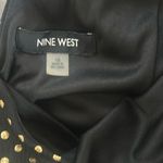 Nine West Double V-Neck Surplice Polka Dot Dress Fit Flare Black / Gold Size 16 Photo 8