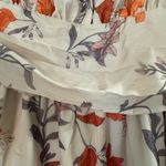 Chic Long Sleeve Floral Dress in Orange and Cream Photo 2