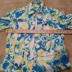 Coldwater Creek  Size PS Petite Small Yellow Blue Green WaterColor Blazer Jacket Photo 4
