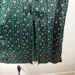 American Eagle  Dark Green Pink Ditsy Floral Silky One Shoulder Dress Medium NWT Photo 3