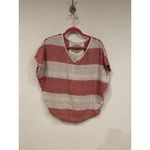Ace & Jig Shirt Womens XS Red White V Neck Dolman Striped Woven Boho Photo 1