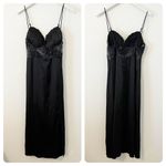 Selfie Leslie Trophy Lace Bodice Midi Dress Black Satin Size Medium M NWT Photo 1