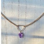 Hello Kitty gold heart choker purple  charm Photo 1