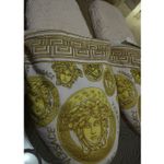Versace Medusa Slippers Size 8.5 – Gold Print – Pre-Owned with Wear & Stains Photo 8