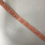 Fossil  Womens Pink Leather Belt Medium Silver Buckle Boho Floral Cut Out Stud Photo 3