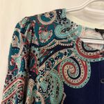Talbots  Charming Cardigan - Bright Paisley Size M Photo 6