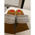 Toscanella Made in Italy Wedge Rhinestone Platform Sandal Silver White 10 NWOT Photo 1