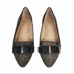Vince Camuto Womens 5.5M Rowley Bow Tie Animal Print Leather Flats Photo 2
