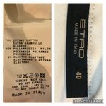 ETRO white tuxedo blouse high ruffled neck tie Victorian style size small (40) Photo 11