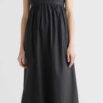 Quince  Black Organic Cotton Sleeveless Maxi Dress Adjustable Straps Size XS Photo 0