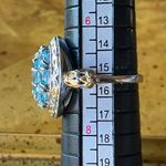 Genuine Blue Zircon Sterling Silver Cocktail Ring Size 7 Photo 8