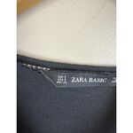 ZARA Black Peplum Top Size Small White Embroidered Lace Short Sleeve Blouse Photo 9