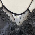 Flora Nikrooz Stella Slip Dress Black Satin Lace Trim Whimsigoth L NWT Elegant Size L Photo 9