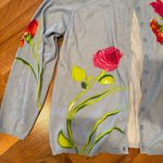 Quacker factory‎ women’s floral rhinestone sparkle cardigan blue pink large Photo 1