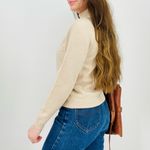 vintage oatmeal 100% wool mockneck sweater top size xs/s Photo 6