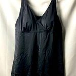 SWIM SUITS FOR ALL WO SIZE 30 ONE PIECE BLACK SWIMSUIT LINED BRA FAUX WRAP FRONT Photo 0