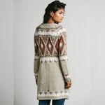 Free People  Frosted Fairisle Cardigan in Natural Combo Mohair Wool Blend Large Photo 1