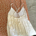 Alythea Ivory Long Maxi Dress Crochet Boho Chic Festival Beach Vacation Size large Photo 8