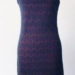 EXPRESS vintage • 90s  black lace mini dress red lining crochet spaghetti strap Photo 0
