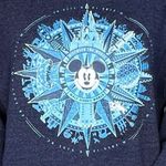 Disney  Parks Sweatshirt‎ Womens Medium Blue Mickey Mouse Compass Vacation Comfy Photo 5