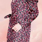 Something Navy  Revolve Women Satin Black Red Floral Wrap Dress Sz M Photo 4