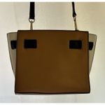 Michael Kors  Hamilton Traveler Tan Blk & White Leather Messenger Crossbody Purse Photo 5