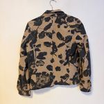 J.Crew Collared Two Button Cotton Blazer Tan Black Camo Floral Womens Size XS Photo 2