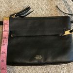Vince Camuto Black Leather Double Zipper Pocket Crossbody Purse Handbag Photo 5