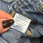 O&O Blue Paint Splatter Cropped Denim Jacket Size Large Casual Denim Jacket Photo 7