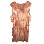 LC Lauren Conrad Fit&flare Dress Orange White Gingham Checkered Ruffle Plus 4X Photo 1