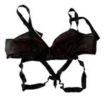 Vintage Gossard Sta-Lo Nylon Lace Black Bralette with Front Closure-Size 32 A Photo 3