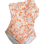 Kona Sol  One Shoulder Floral Swimsuit Women’s Size M NWT Pink Orange One Piece Photo 0