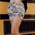 The Comfy Simple Addiction Grey & White Floral Print High Waist Harem Shorts Photo 2