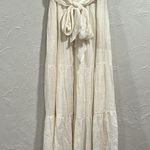 Flawless  Ivory Boho Smocked Flowy Strapless Maxi Dress Size Medium Photo 5